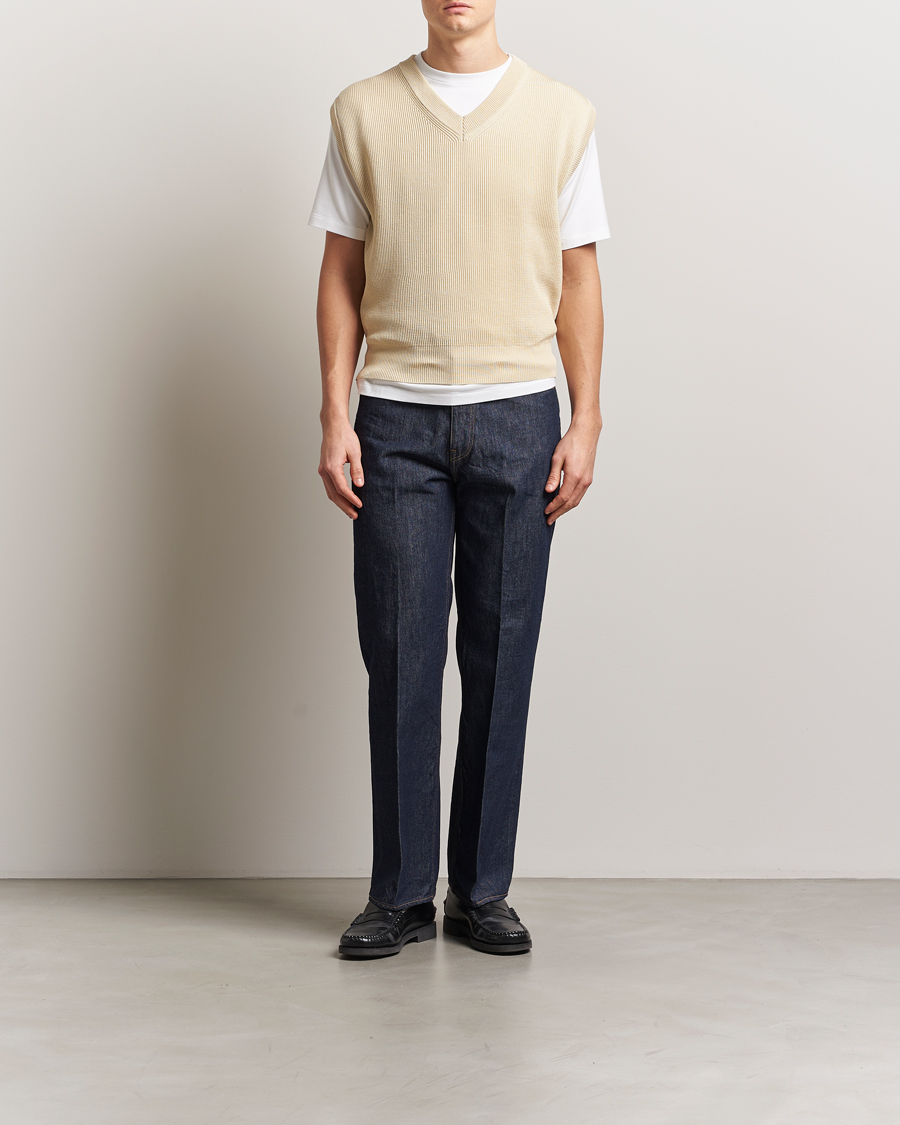 Men | Sweaters & Knitwear | Auralee | Rib Knit Vest Ivory