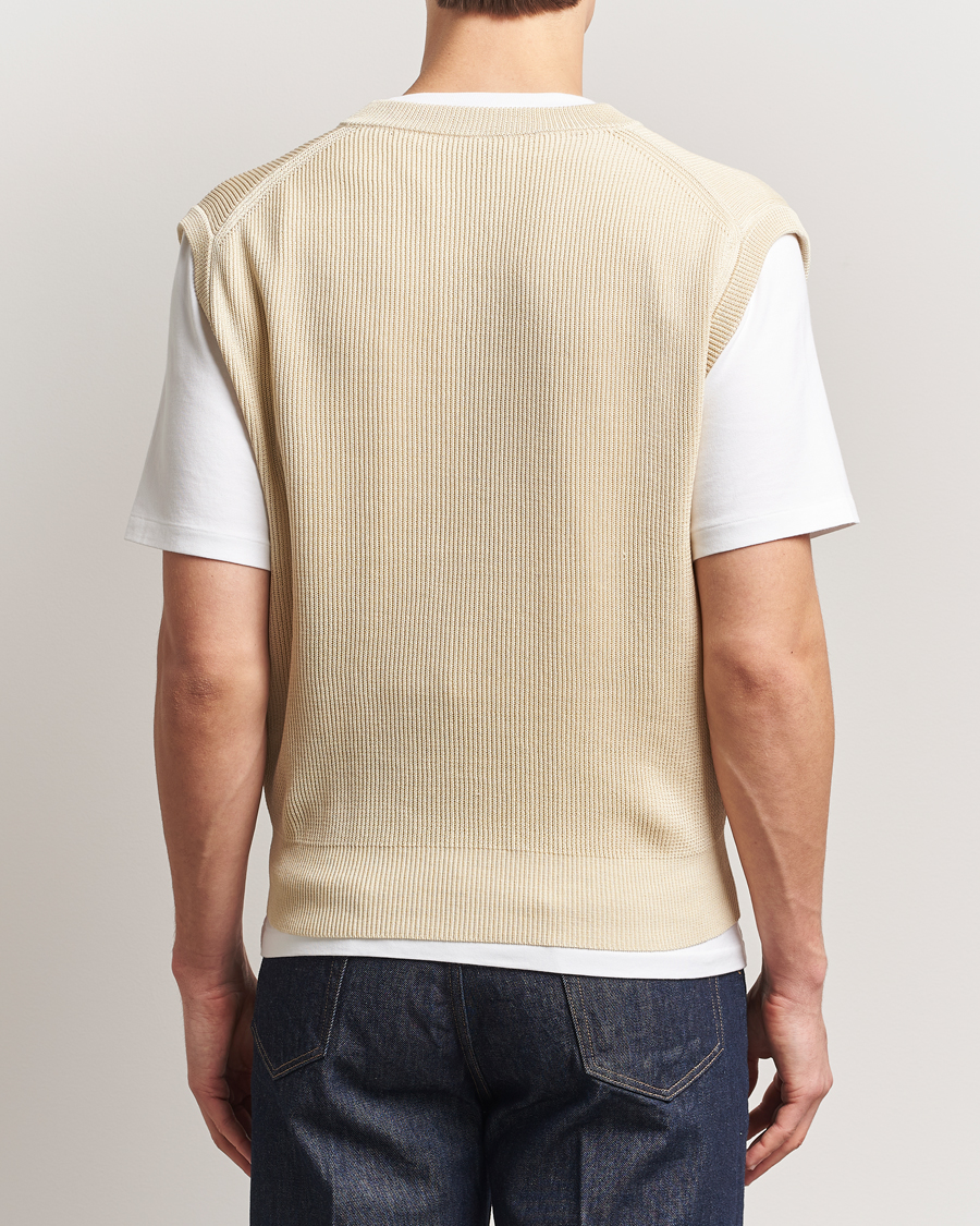 Men | Sweaters & Knitwear | Auralee | Rib Knit Vest Ivory