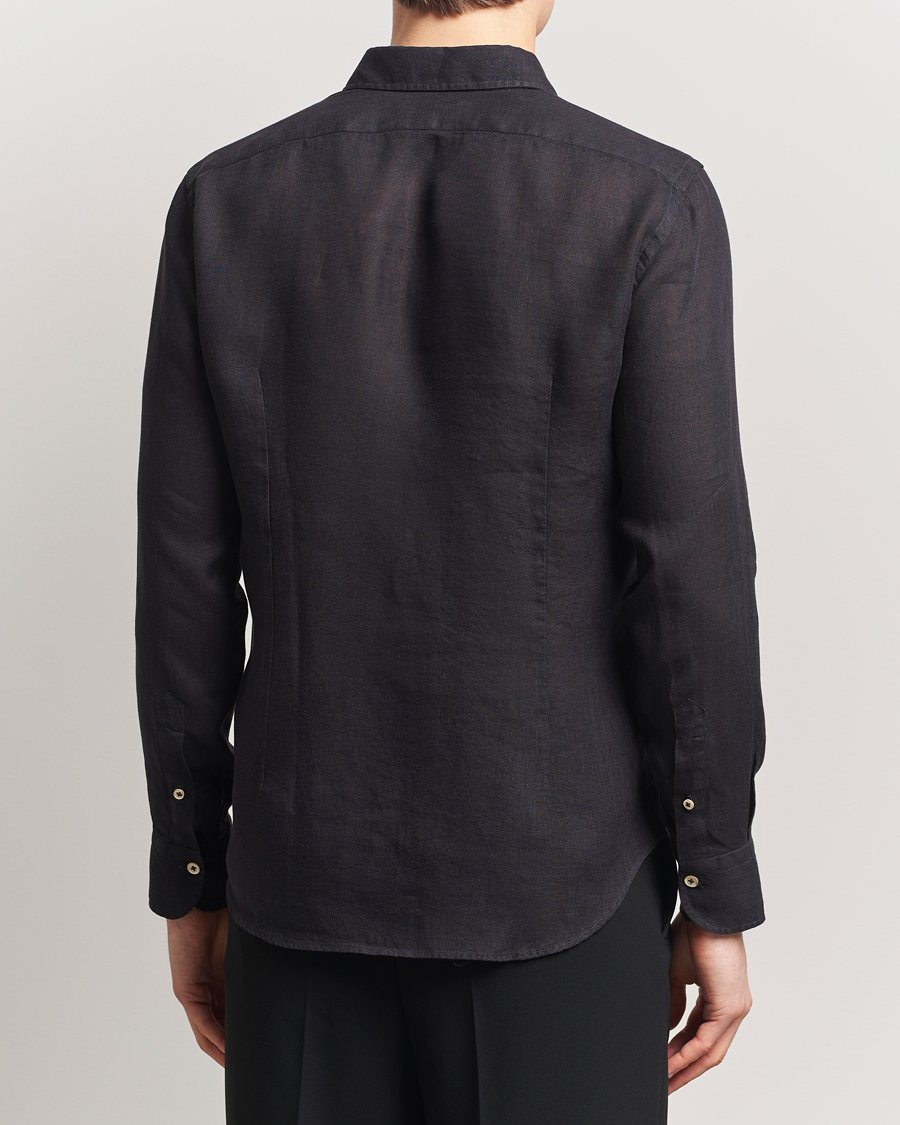 Men | Shirts | Grigio | Linen Casual Shirt Black