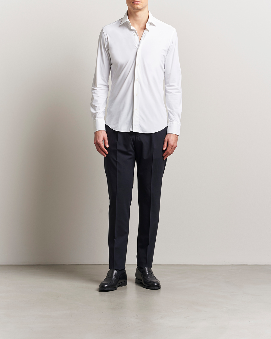 Men | Shirts | Grigio | Jersey Stretch Shirt White
