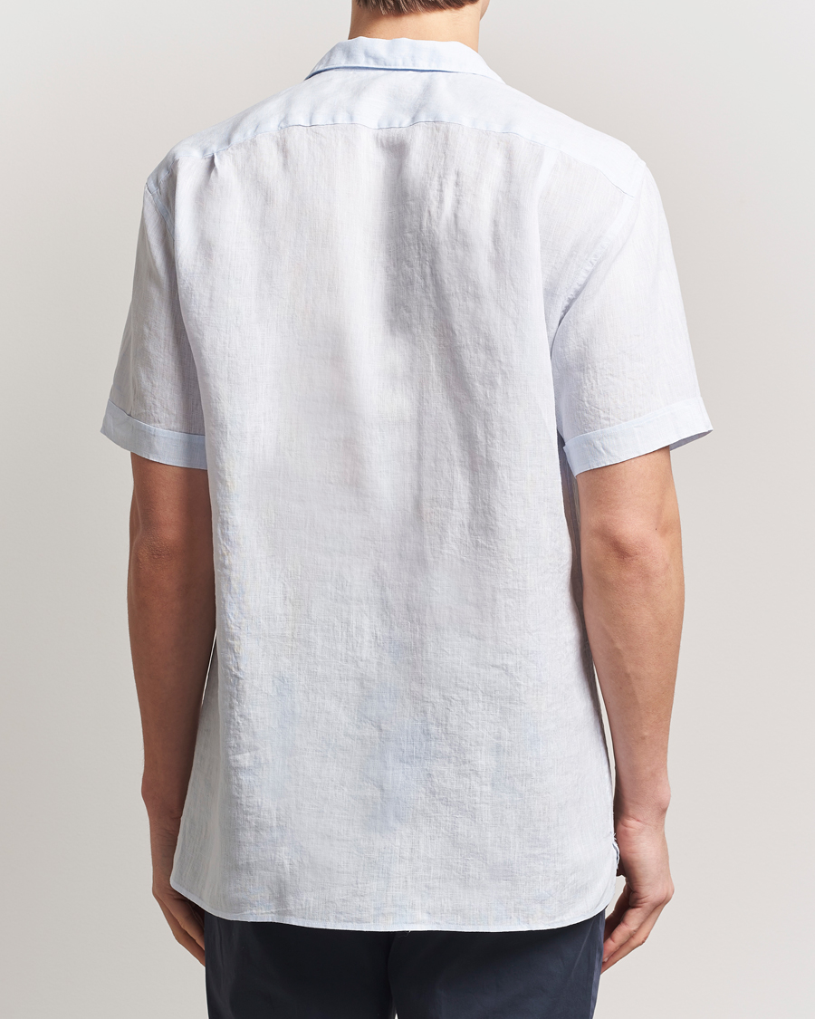 Men | Shirts | Stenströms | Short Sleeve Linen Shirt Light Blue
