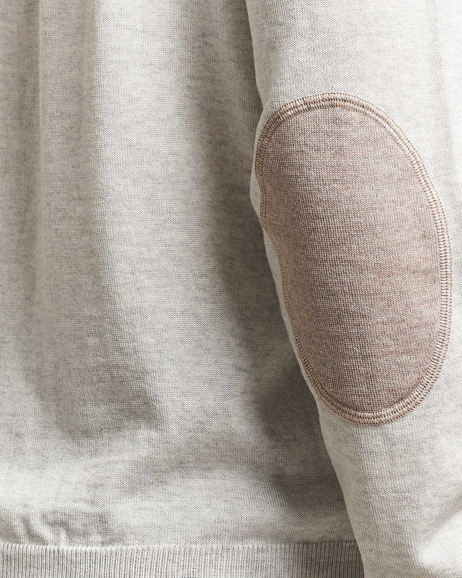 Men | Sweaters & Knitwear | Stenströms | Merino Patch Crew Neck Grey