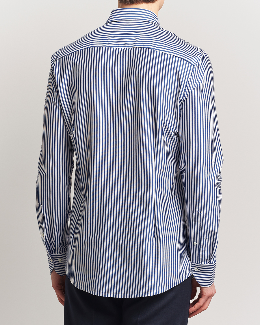 Men | Shirts | Stenströms | Striped Jersey Shirt Navy