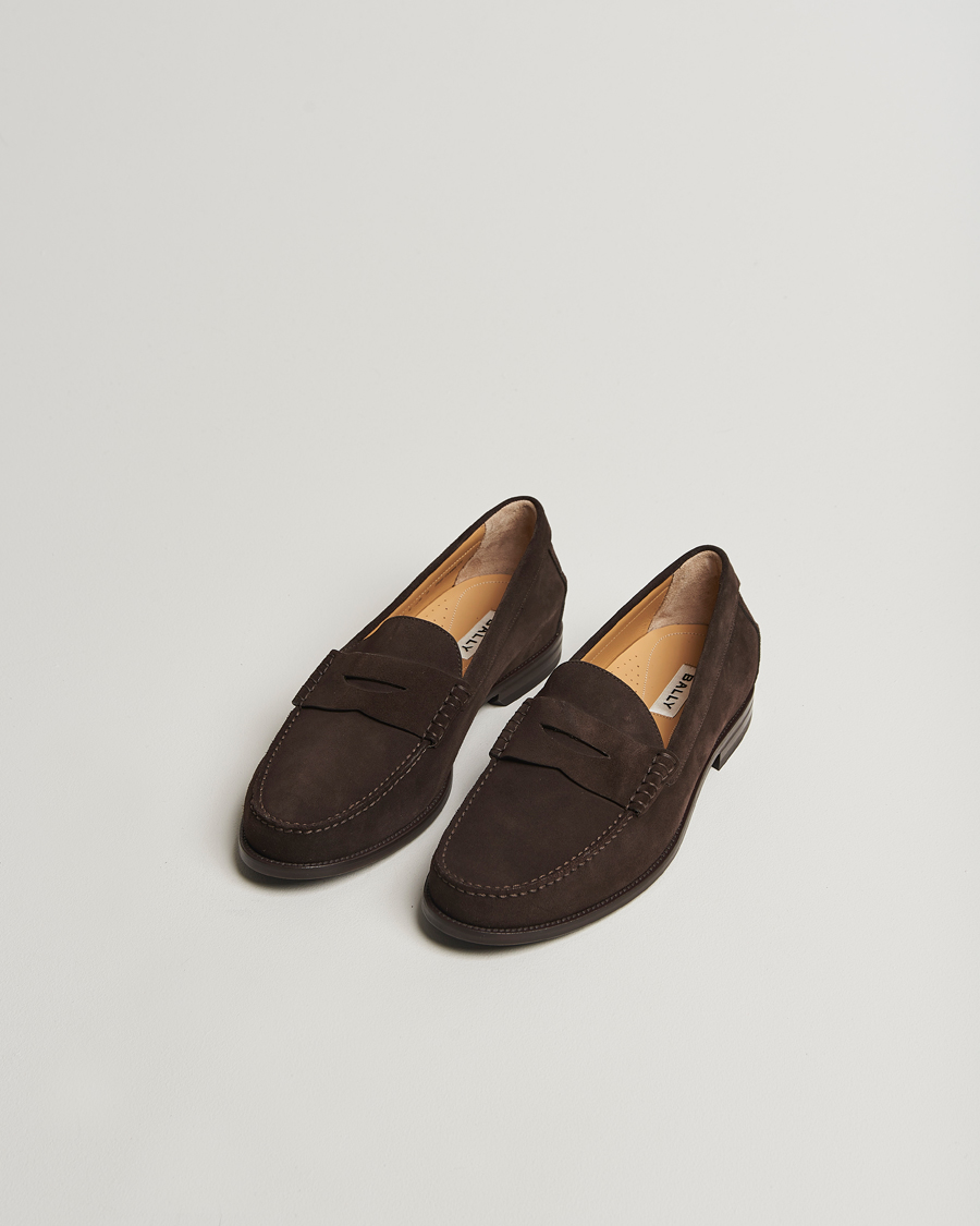 Men | Loafers | Bally | Charlex Suede Moccasin Ebano