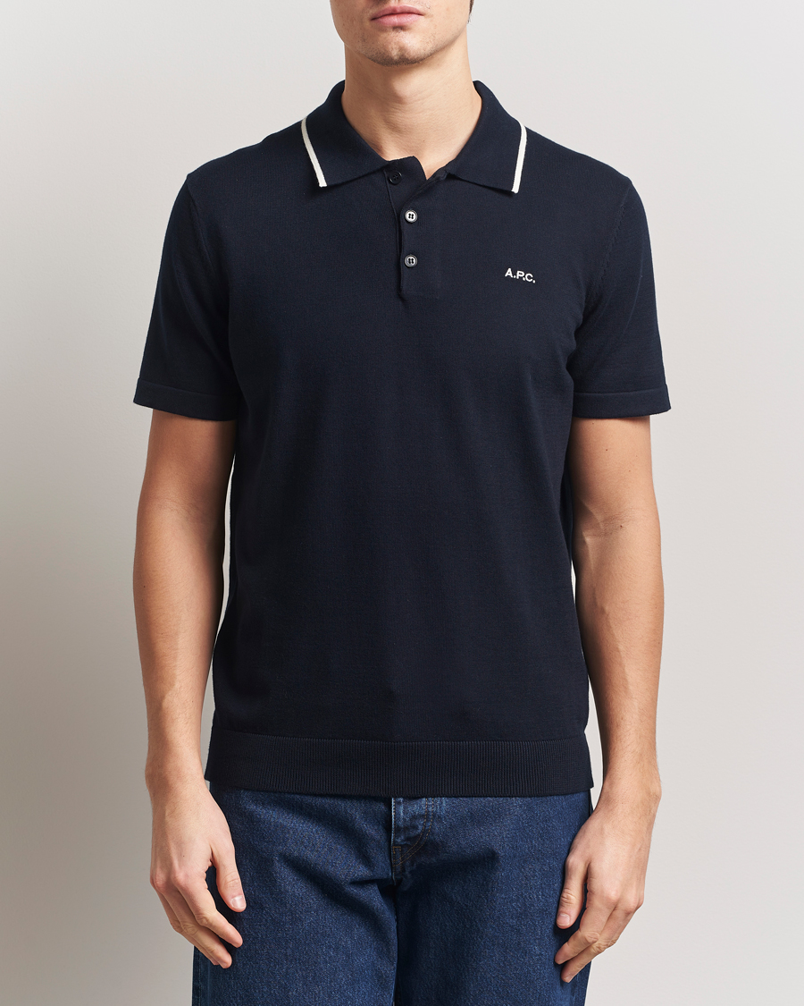 Men | Polo Shirts | A.P.C. | Fynn Knitted Polo Marine