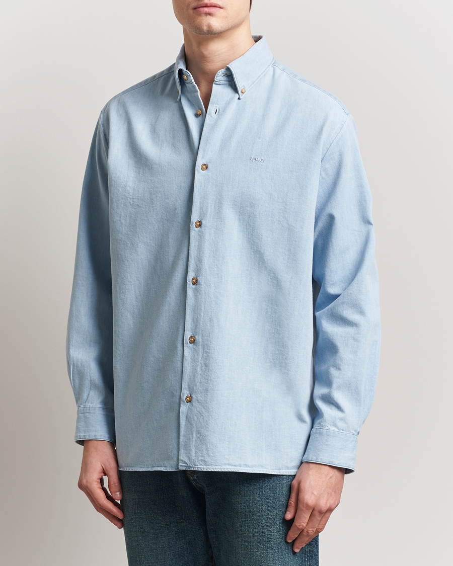 Men | Shirts | A.P.C. | Mathias Denim Shirt Pale Blue