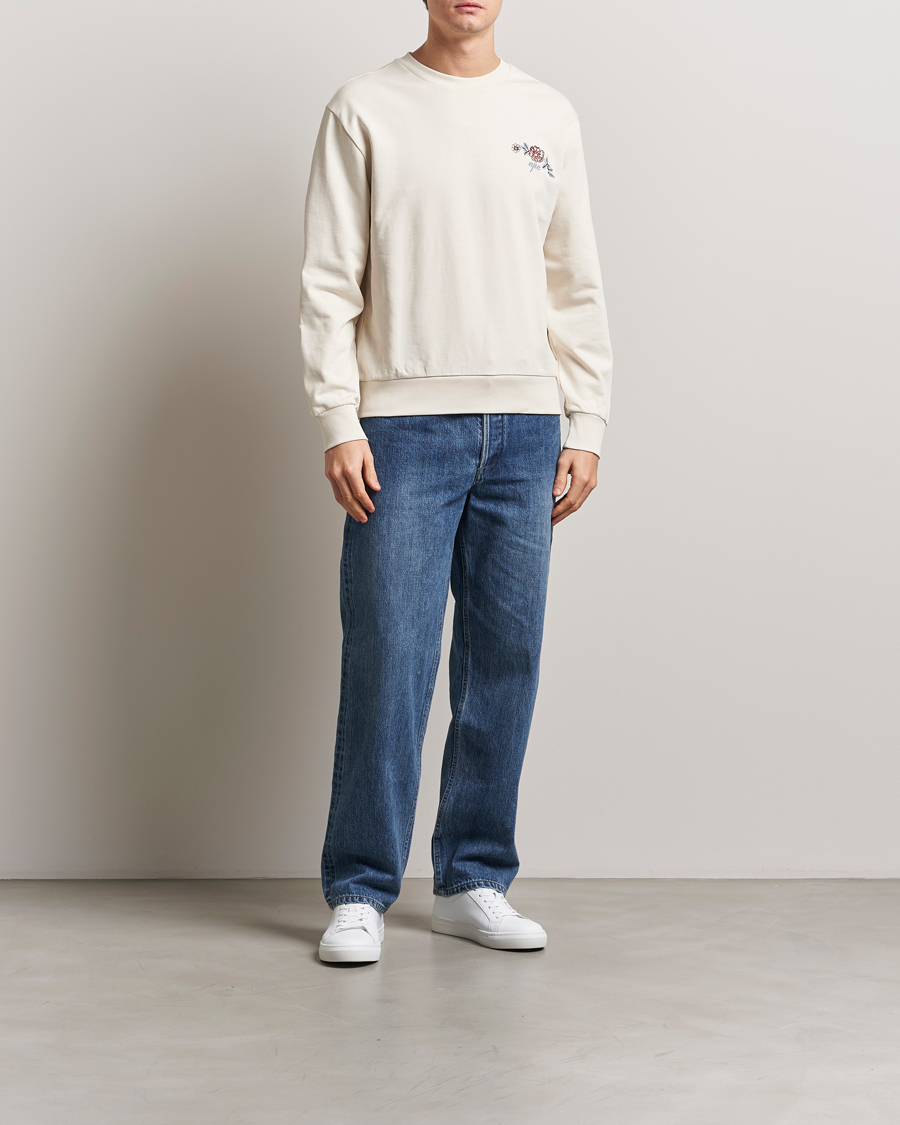 Men | Sweaters & Knitwear | A.P.C. | Tyle Embroidered Sweatshirt Ecru