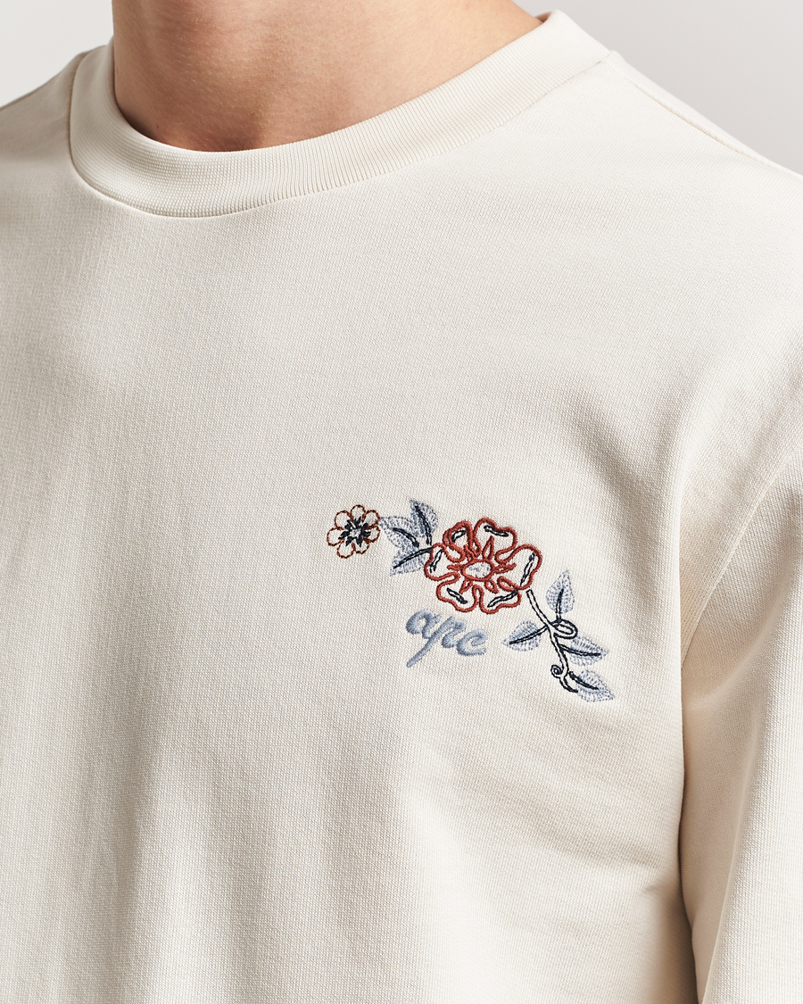 Men | Sweaters & Knitwear | A.P.C. | Tyle Embroidered Sweatshirt Ecru