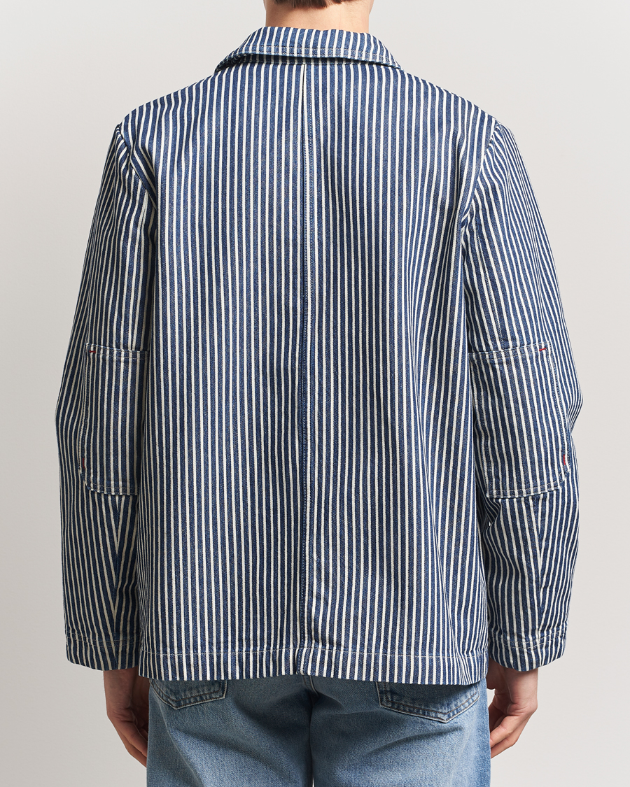 Men | Shirts | A.P.C. | Raphael Hickory Striped Overshirt Blue/White