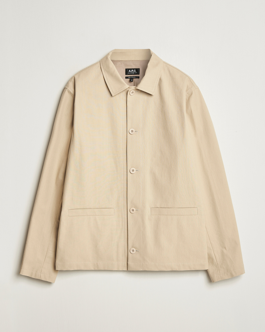Men | Coats & Jackets | A.P.C. | Rodney Textured Cotton Overshirt Beige