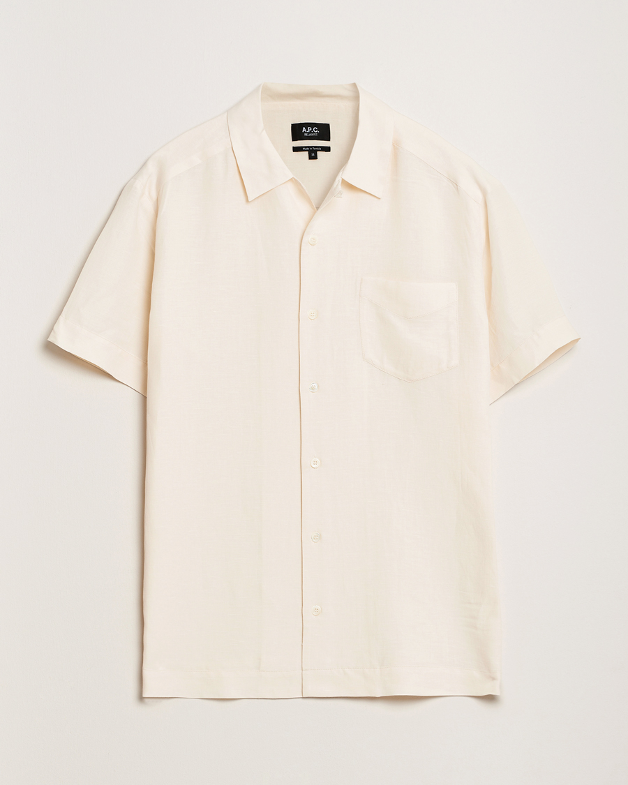 Men | Shirts | A.P.C. | Roy Woven Short Sleeve Shirt Ecru