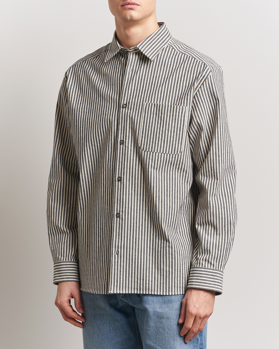 Men | Shirts | A.P.C. | Rustic Cotton Striped Overshirt Black/White