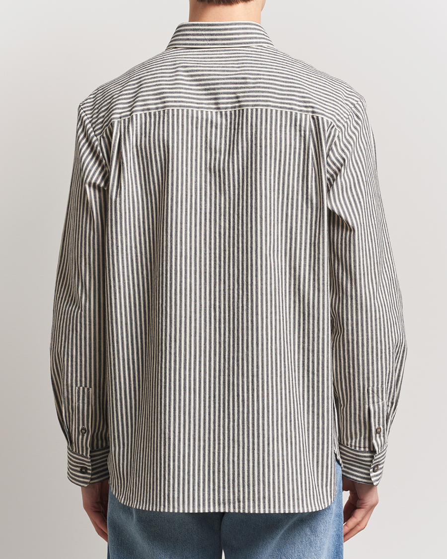 Men | Shirts | A.P.C. | Rustic Cotton Striped Overshirt Black/White