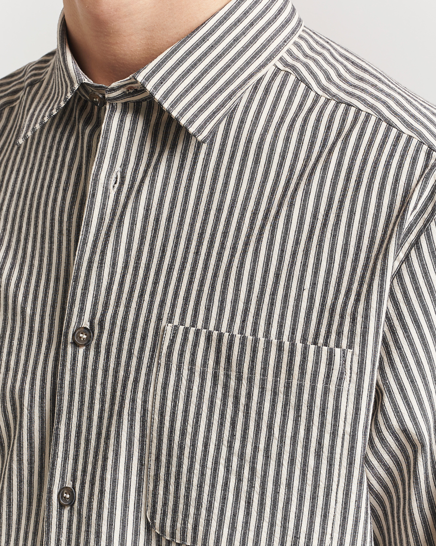 Men | Shirts | A.P.C. | Rustic Cotton Striped Overshirt Black/White