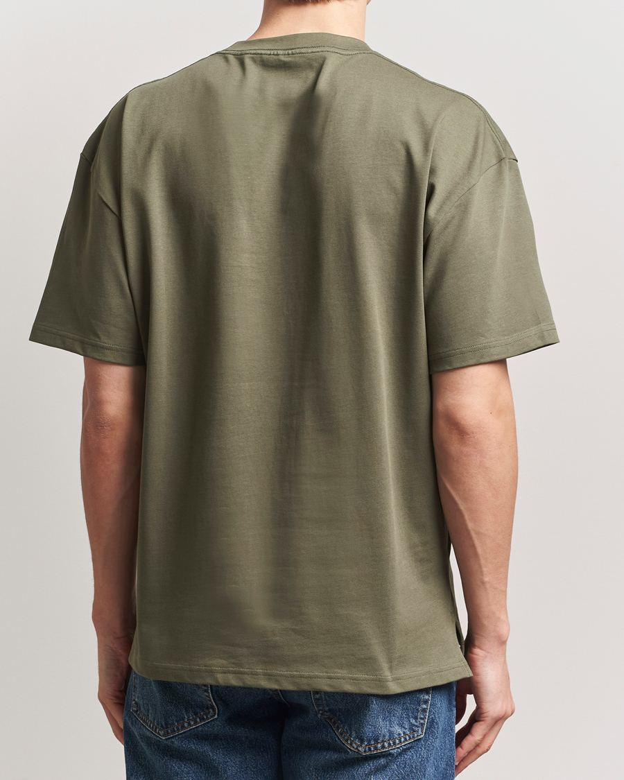Men | T-Shirts | Bread & Boxers | Textured Heavy Crew Neck T-Shirt Khaki Green
