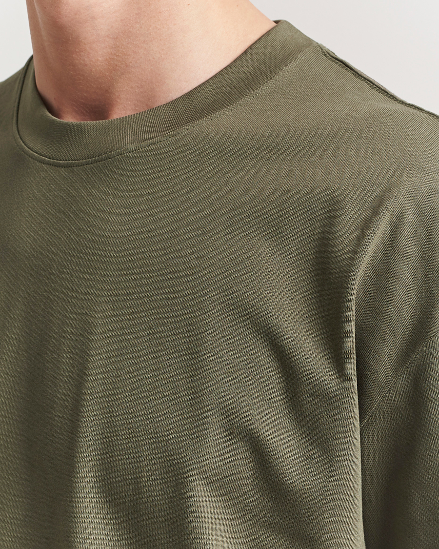 Men | T-Shirts | Bread & Boxers | Textured Heavy Crew Neck T-Shirt Khaki Green