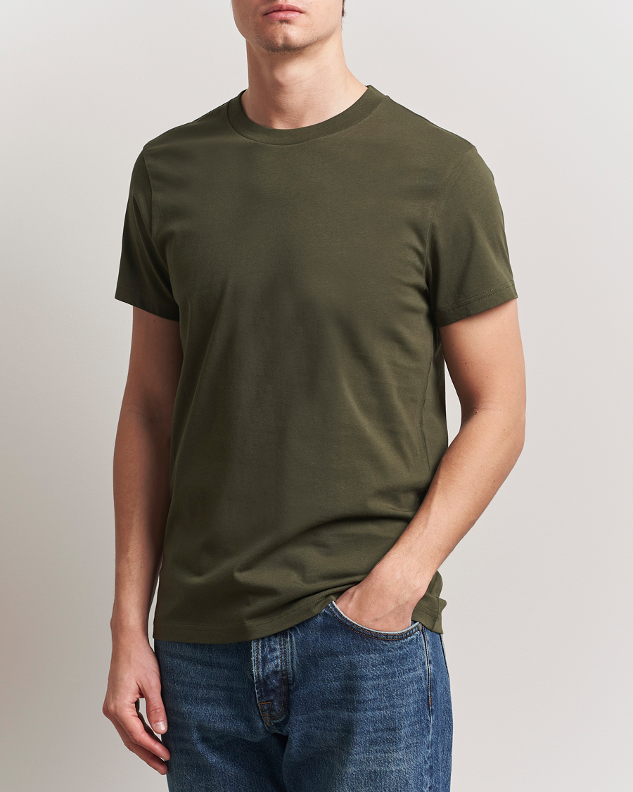 Men | T-Shirts | Bread & Boxers | Crew Neck Regular T-Shirt Dark Army Green