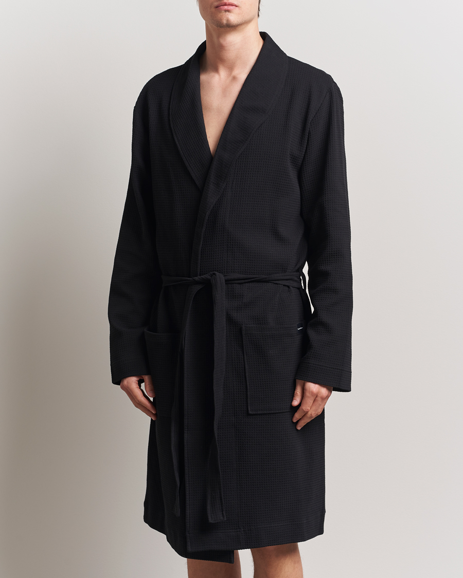 Men | Pyjamas & Robes | Bread & Boxers | Waffle Robe Black