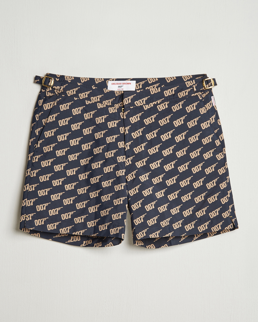 Men | Swimwear | Orlebar Brown | Bulldog Jaquard 007 Monogram Swimshorts Black