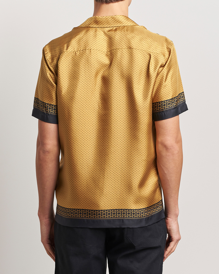 Men | Shirts | Orlebar Brown | Maitan Silk Gold Bullion Shirt Gold/Black