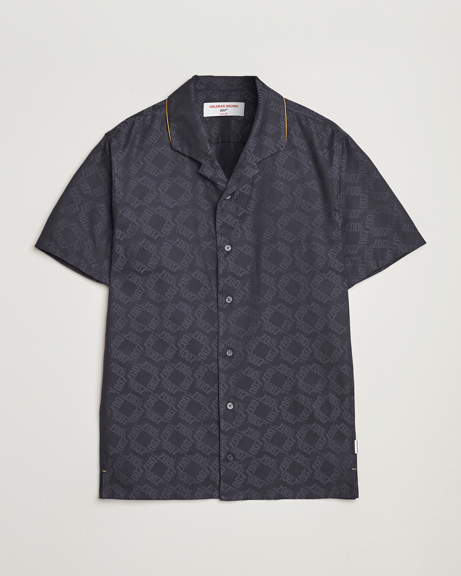 Men | Shirts | Orlebar Brown | Hibbert 007 Monogram Shirt Black