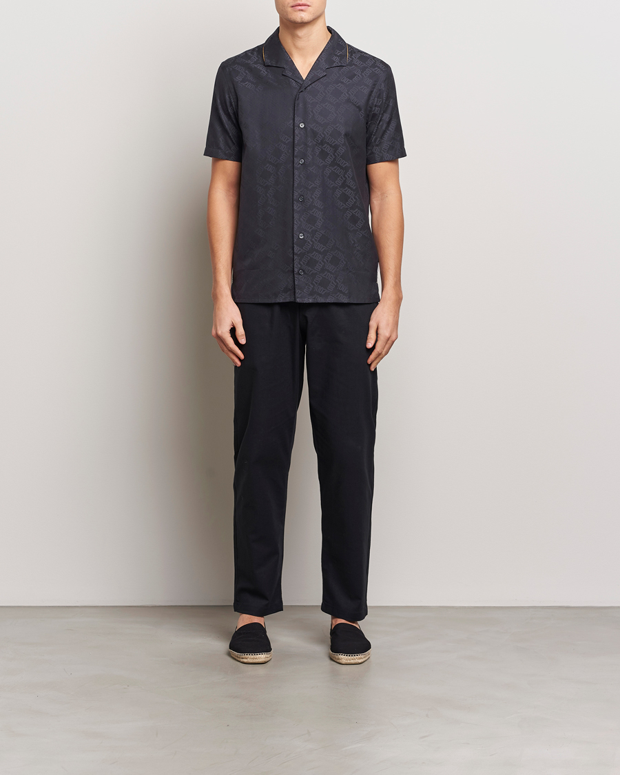 Men | Shirts | Orlebar Brown | Hibbert 007 Monogram Shirt Black