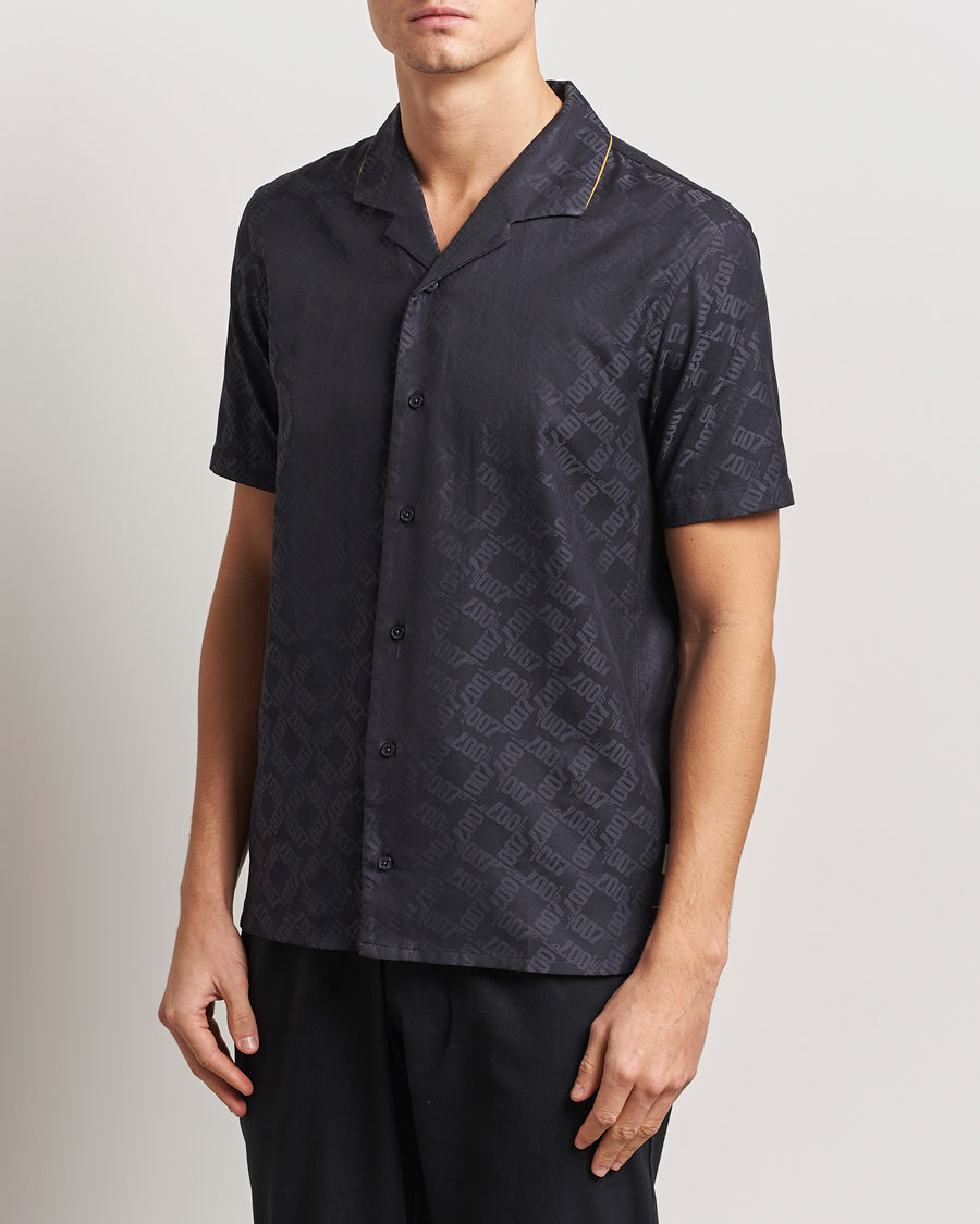 Men | Shirts | Orlebar Brown | Hibbert 007 Monogram Shirt Black