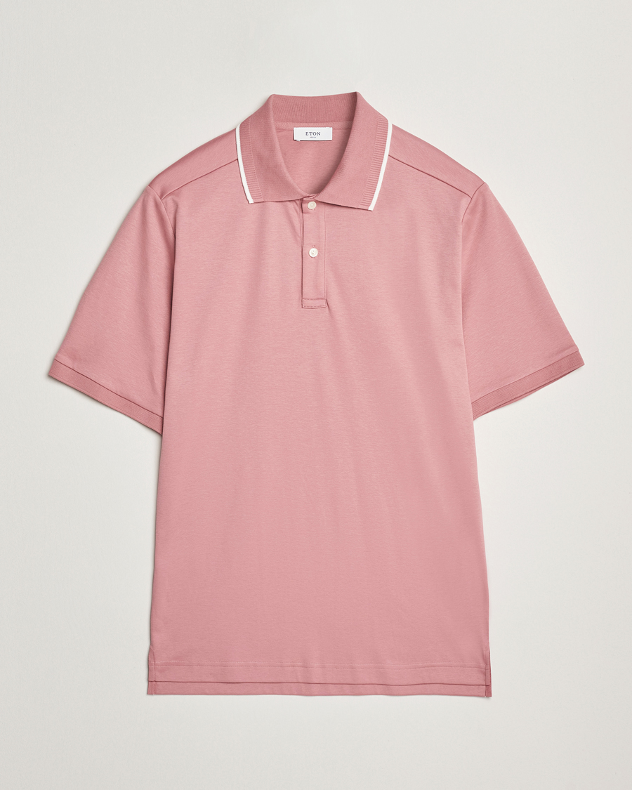 Men | Polo Shirts | Eton | Supima Cotton Interlock Polo Dusty Pink