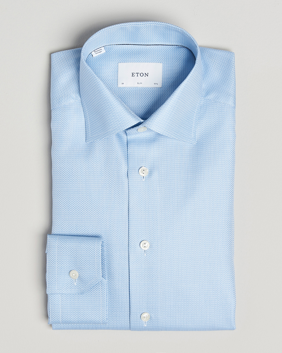 Men | Shirts | Eton | Slim Fit Signature Dobby Shirt Light Blue