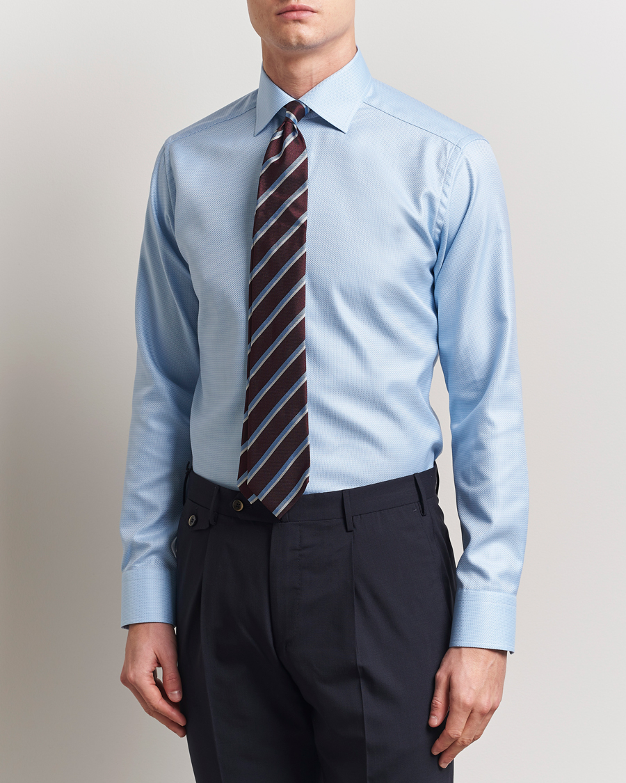 Men | Shirts | Eton | Slim Fit Signature Dobby Shirt Light Blue