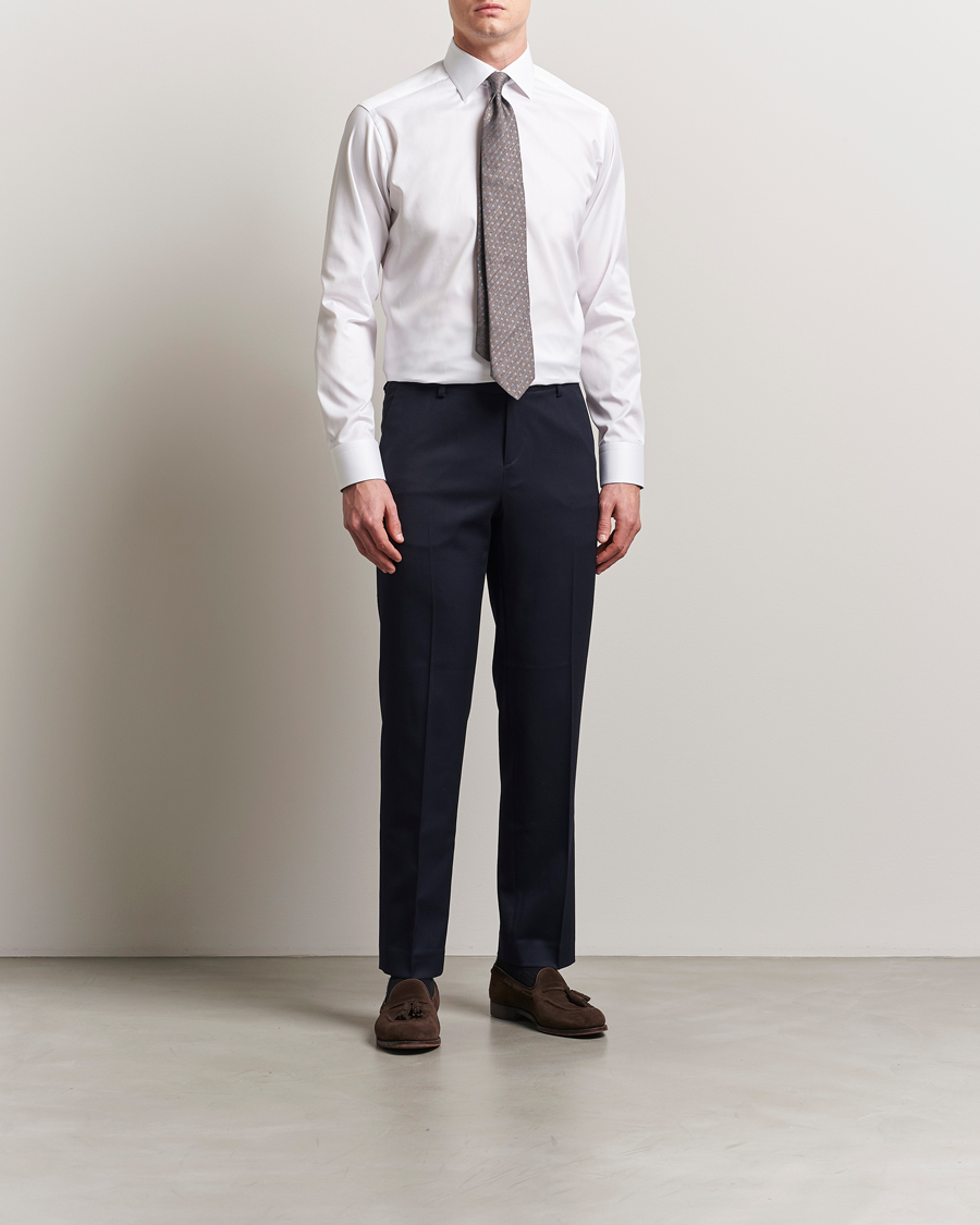 Men | Shirts | Eton | Slim Fit Signature Twill Contrast Shirt White