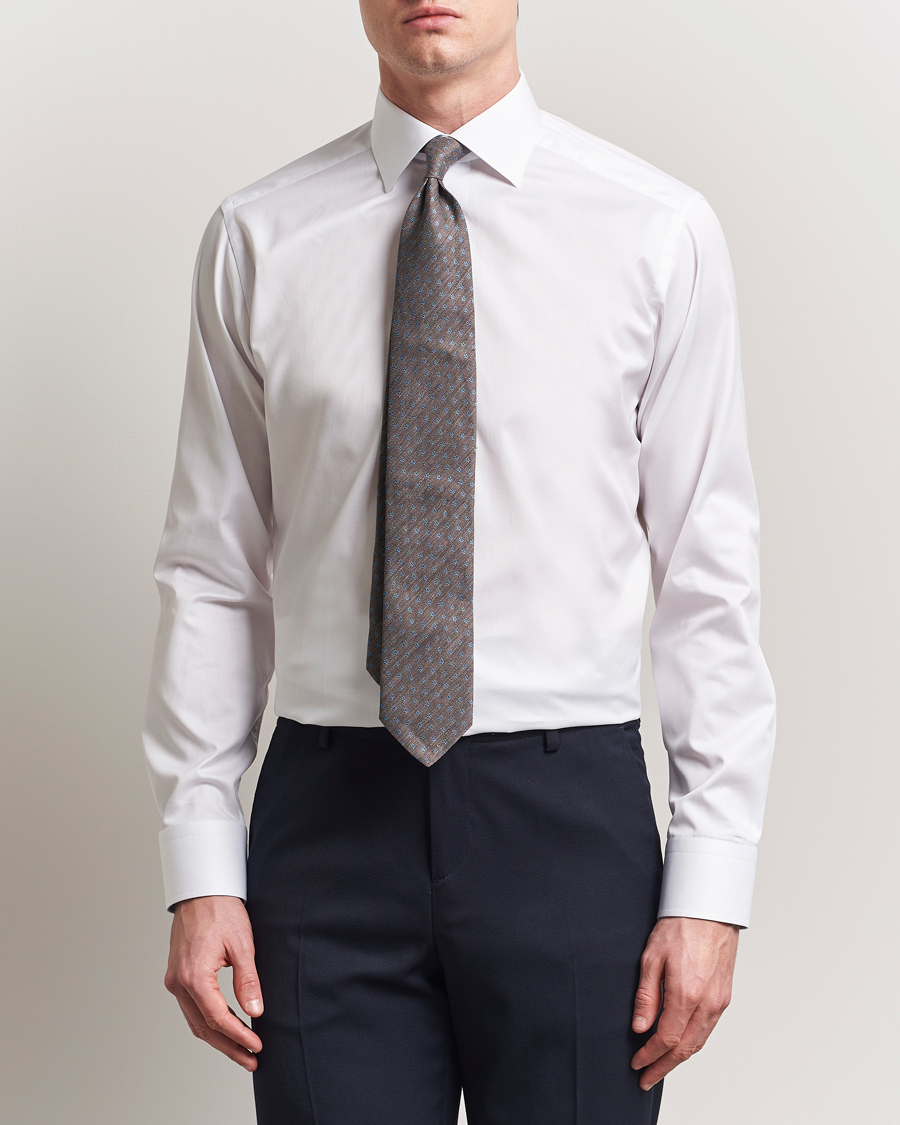 Men | Shirts | Eton | Slim Fit Signature Twill Contrast Shirt White