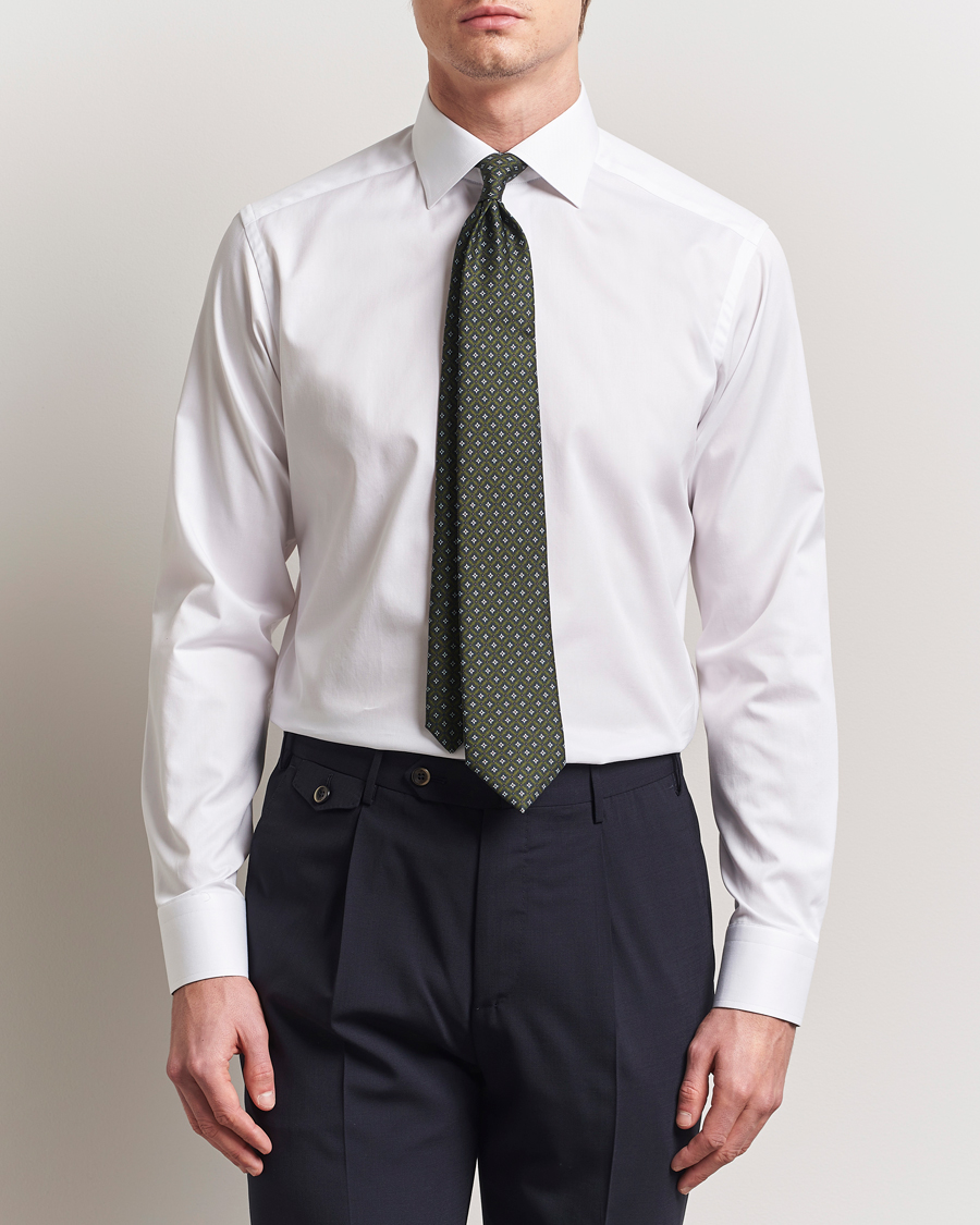 Men | Shirts | Eton | Slim Fit Signature Twill Contrast Shirt White
