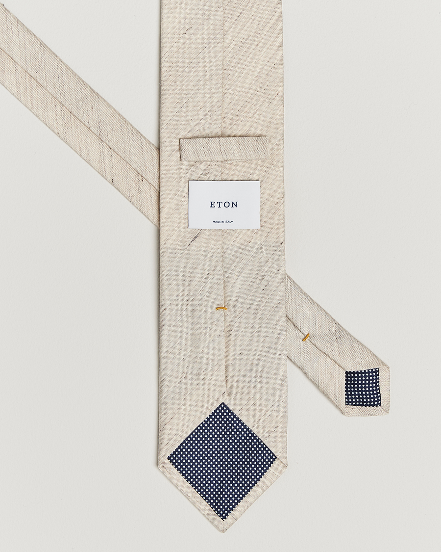 Men | Ties | Eton | Silk/Linen Tie Beige