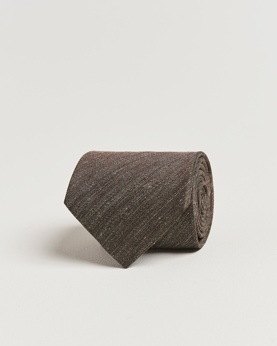 Men | Ties | Eton | Silk/Linen Tie Brown