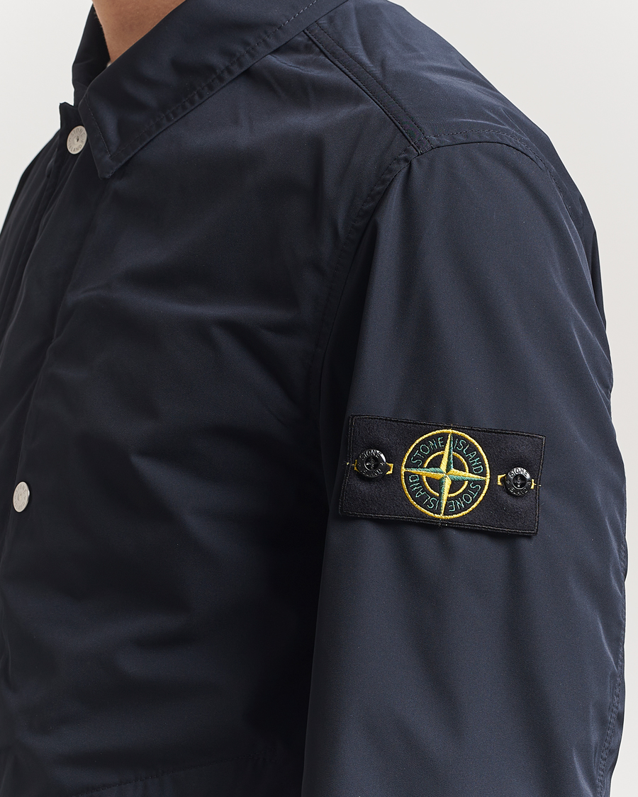 Men | Coats & Jackets | Stone Island | Micro Twill Long Coat Navy Blue
