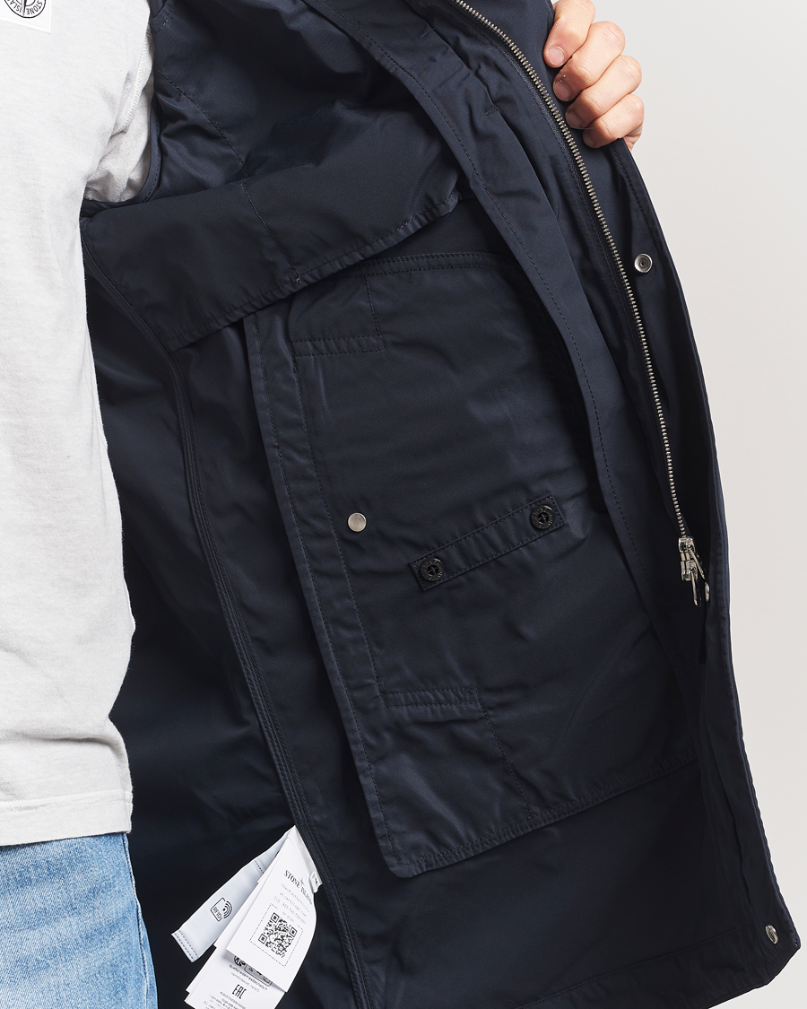 Men | Coats & Jackets | Stone Island | Micro Twill Long Coat Navy Blue