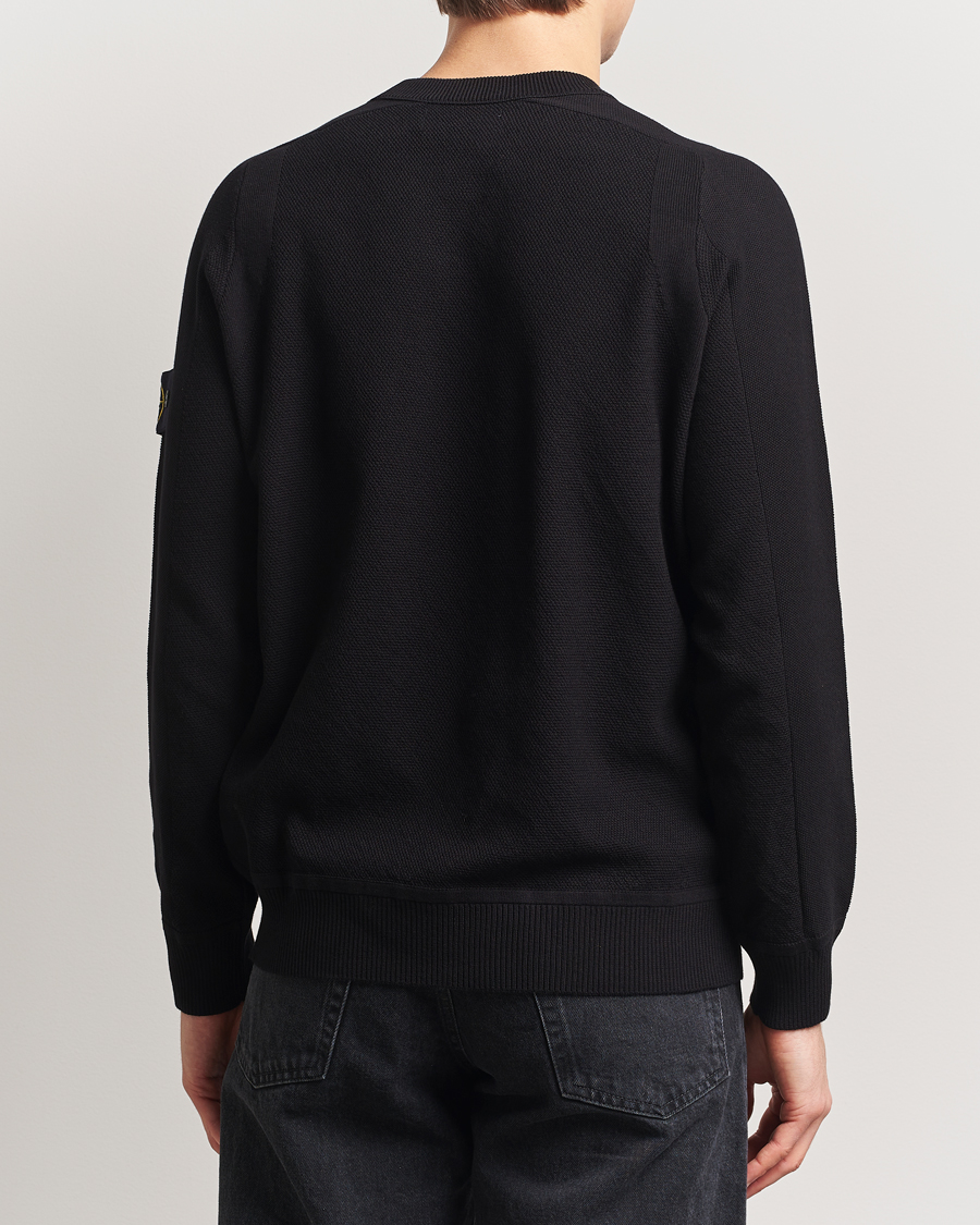 Men | Sweaters & Knitwear | Stone Island | Micro Stitch Organic Cotton Crew Black