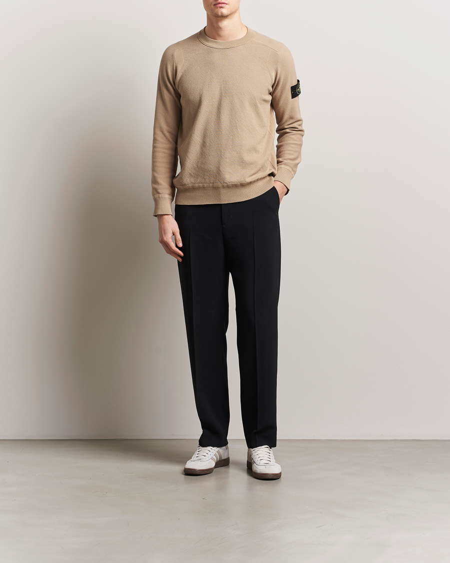 Men | Sweaters & Knitwear | Stone Island | Micro Stitch Organic Cotton Crew Biscuit