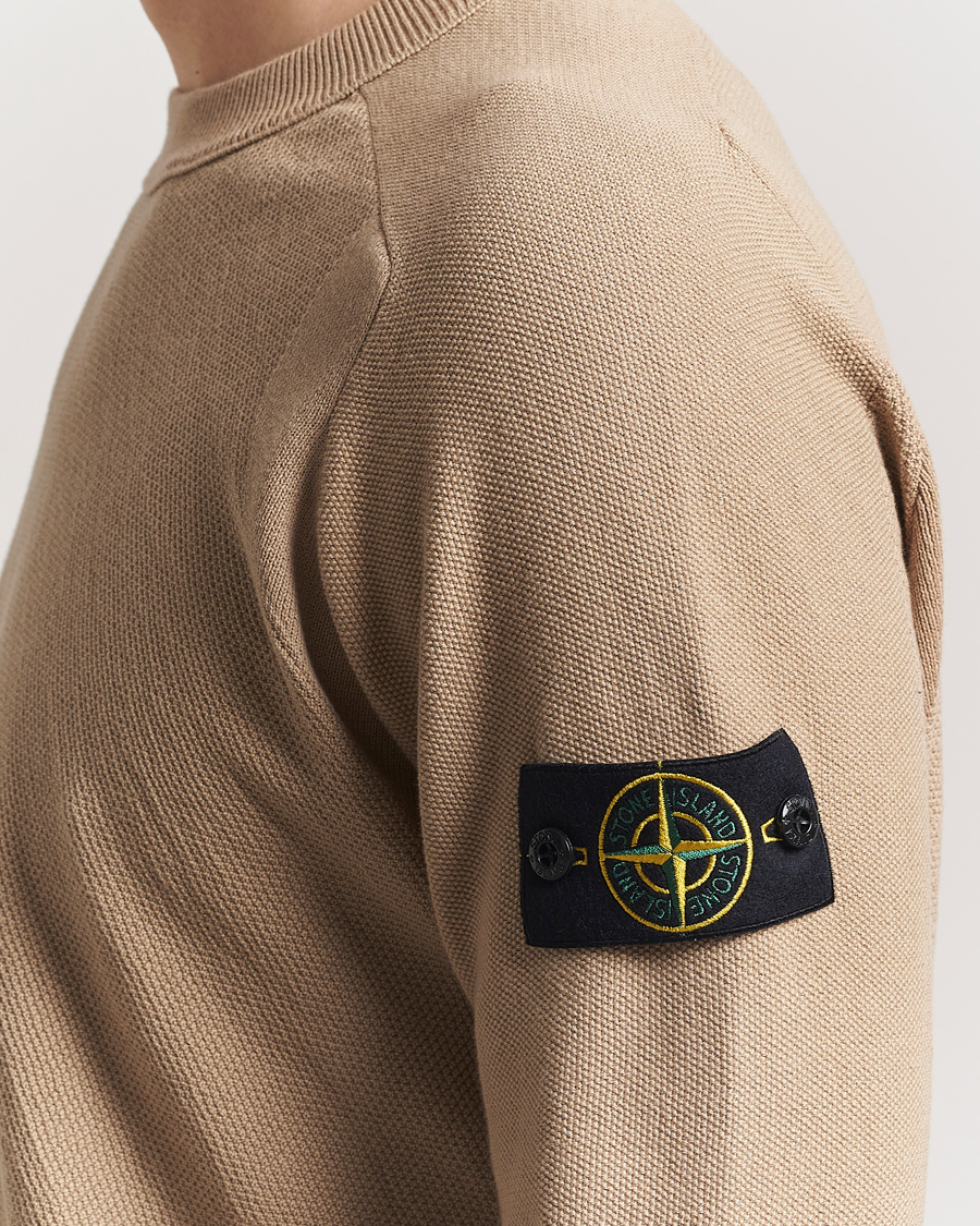 Men | Sweaters & Knitwear | Stone Island | Micro Stitch Organic Cotton Crew Biscuit