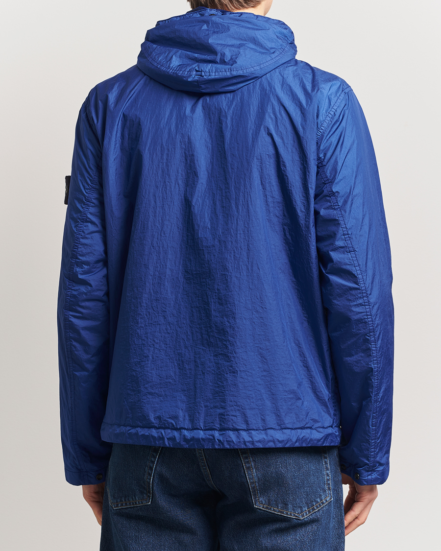 Men | Coats & Jackets | Stone Island | Crinkle Reps Hooded Jacket Bright Blue
