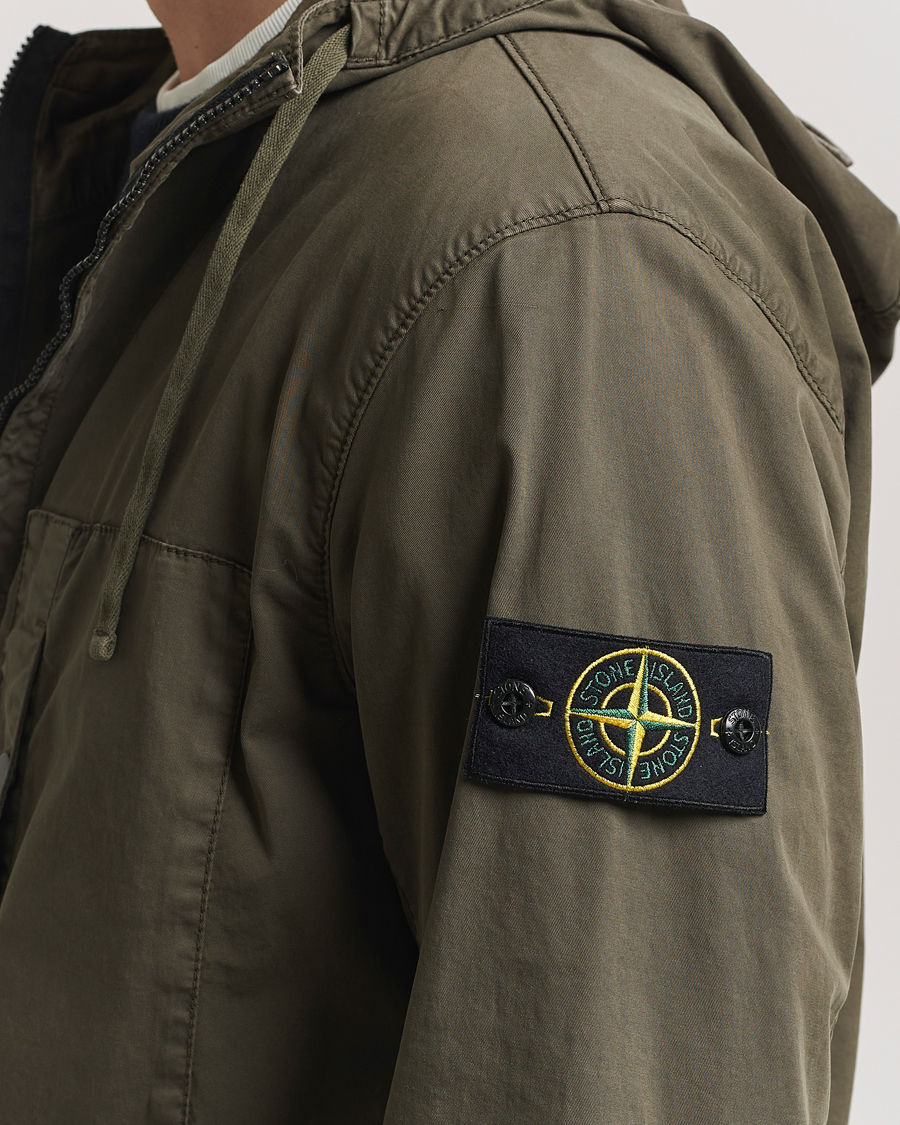 Men | Coats & Jackets | Stone Island | Supima Cotton Stretch Hooded Jacket Military Green