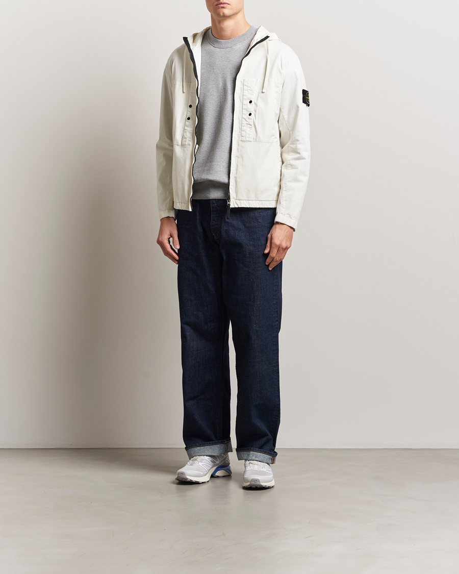 Men | Coats & Jackets | Stone Island | Supima Cotton Stretch Hooded Jacket Ivory