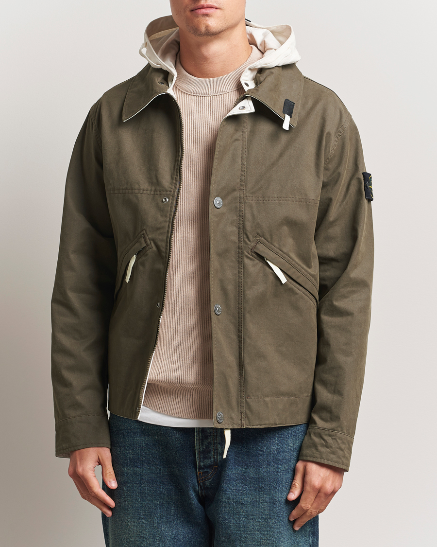 Men | Coats & Jackets | Stone Island | Tela Resinata Block Colour Jacket Military Green