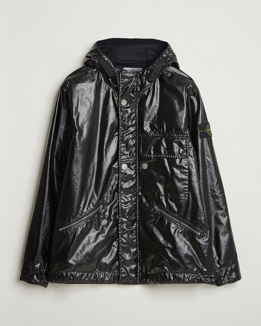 Men | Coats & Jackets | Stone Island | Mussola Gommata Hooded Jacket Black