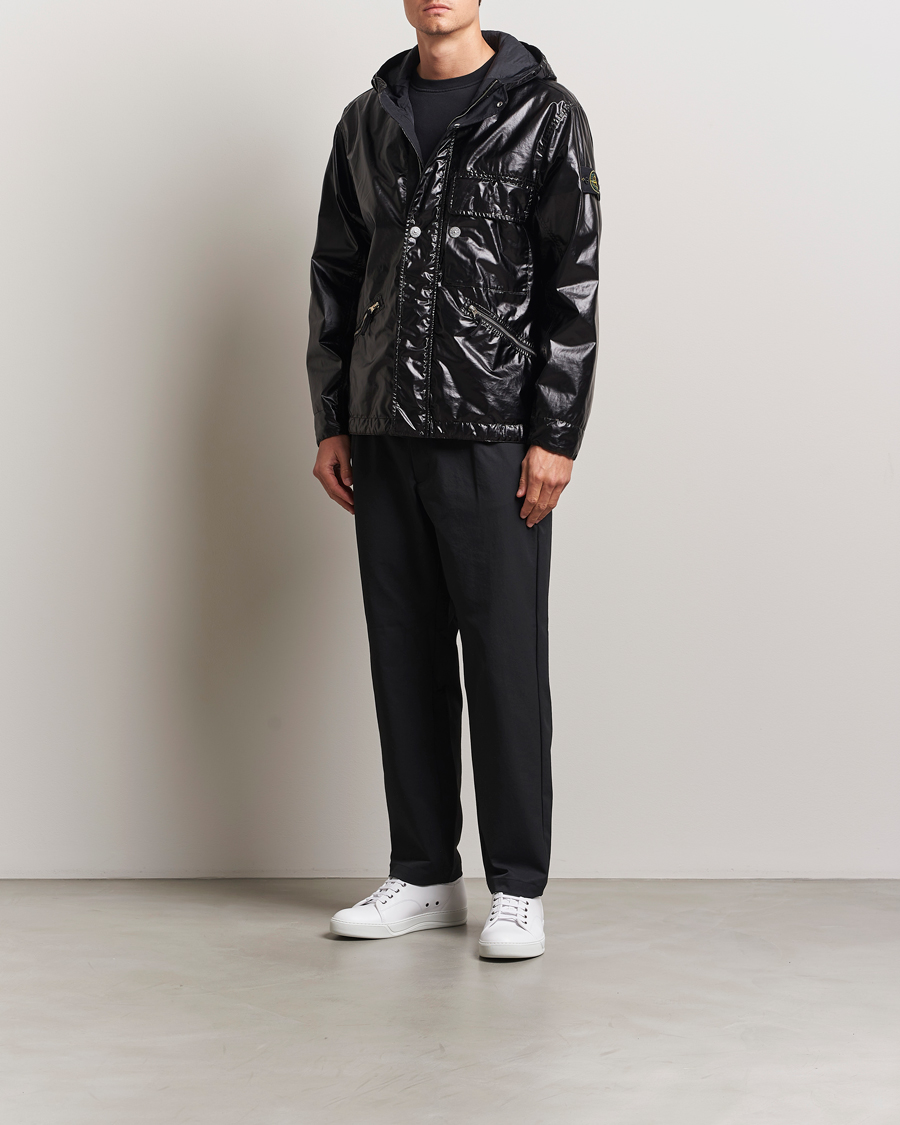 Men | Coats & Jackets | Stone Island | Mussola Gommata Hooded Jacket Black
