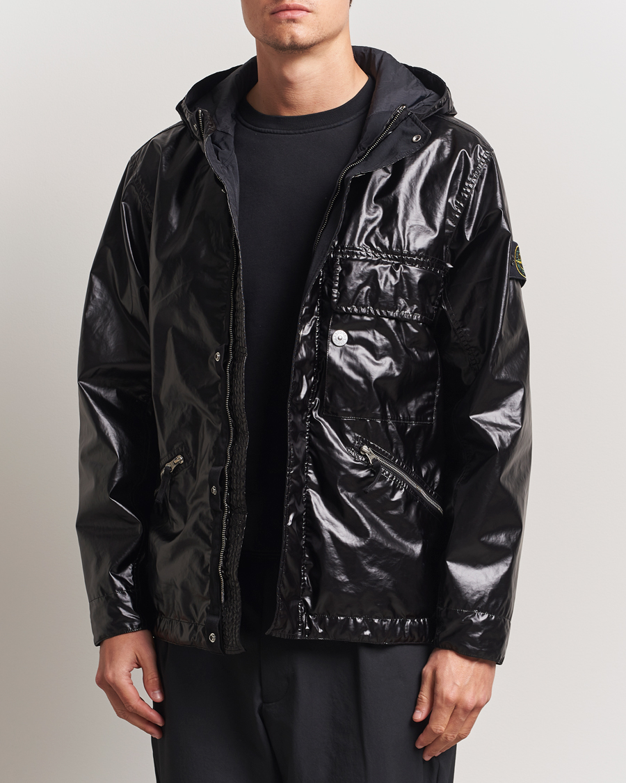 Men | Coats & Jackets | Stone Island | Mussola Gommata Hooded Jacket Black