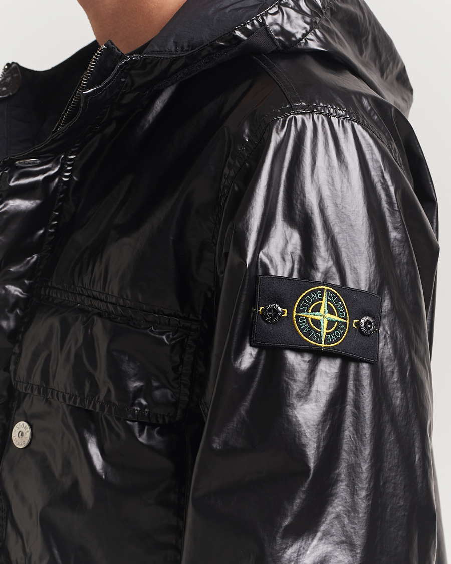 Men | Coats & Jackets | Stone Island | Mussola Gommata Hooded Jacket Black