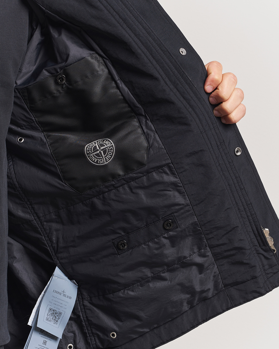 Men | Coats & Jackets | Stone Island | Mussola Gommata Hooded Jacket Black