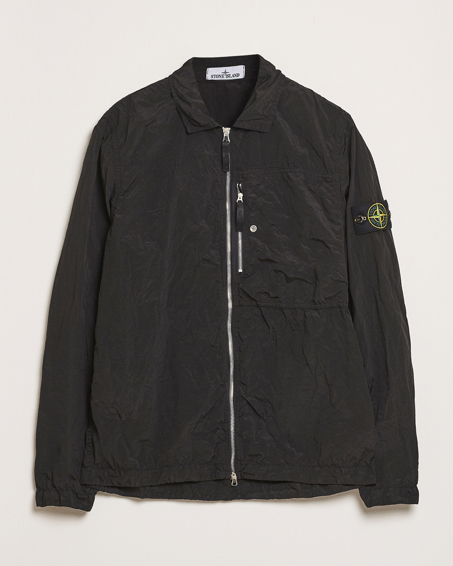 Men | Shirts | Stone Island | Nylon Metal Zip Overshirt Black